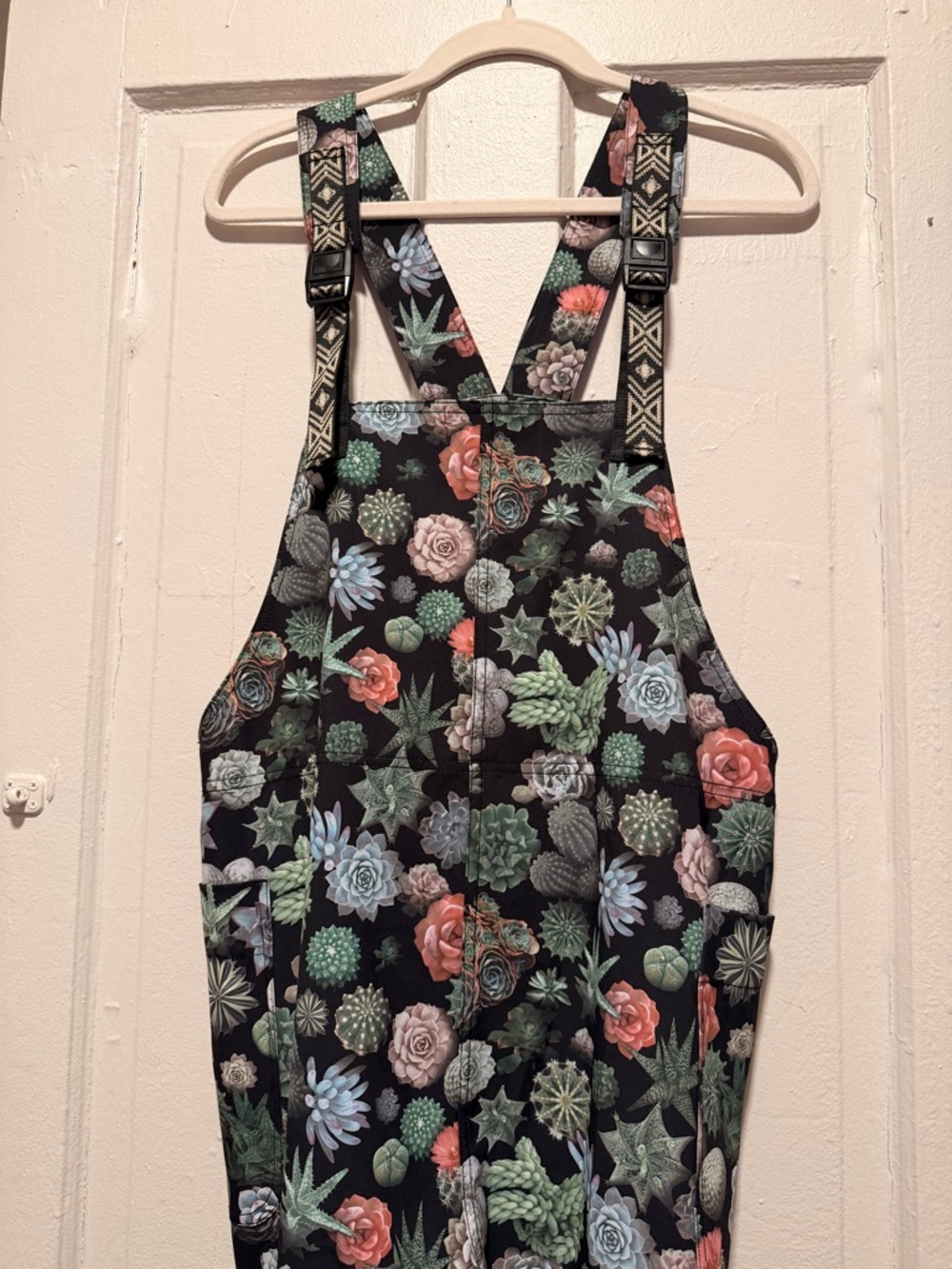 Kavu Black Cactus & Succulent Print Overalls